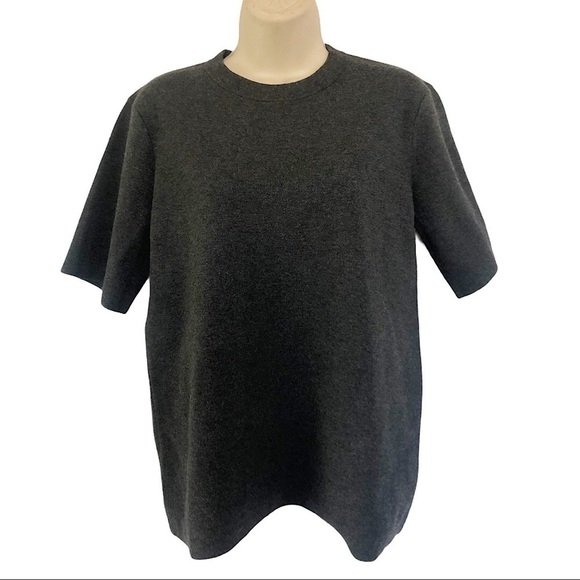 Kate Spade Grey Short Sleeve Crew Neck Sweater - Picture 1 of 5